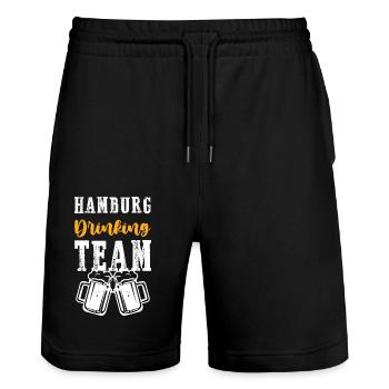 Équipe de consommation d’alcool de Hambourg - Short de jogging bio TRAINER Stanley/Stella unisexe - noir - Devant - Nik (191cm) & Marisol (170cm)