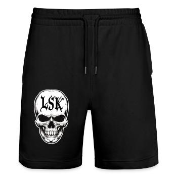 Toten kopf - Stanley/Stella Unisex Bio Joggingshorts Trainer  - Schwarz - Vorne - Nik (191cm) & Marisol (170cm)