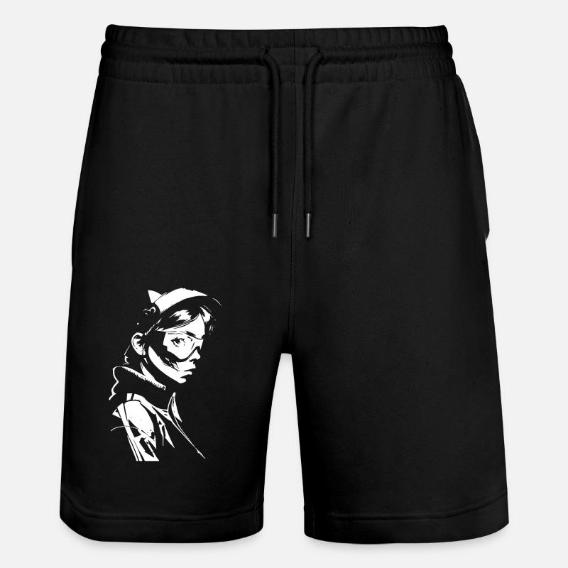 Radfahrerin - Stanley/Stella Unisex Bio Joggingshorts Trainer - Schwarz