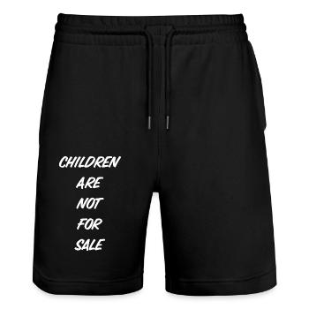 Children are not for sale - Stanley/Stella Unisex Bio Joggingshorts Trainer  - Schwarz - Vorne - Nik (191cm) & Marisol (170cm)