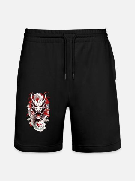Japanischer Drache - Stanley/Stella Unisex Bio Joggingshorts Trainer - Schwarz