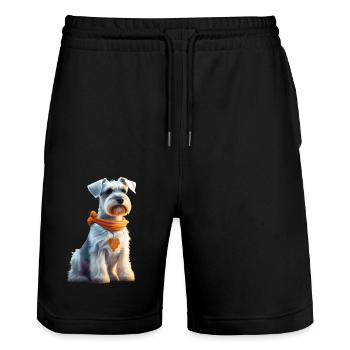 Schöner Hund - Stanley/Stella Unisex Bio Joggingshorts Trainer  - Schwarz - Vorne - Nik (191cm) & Marisol (170cm)