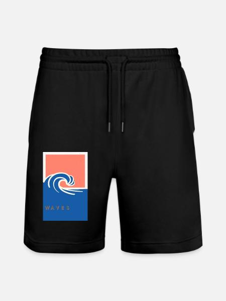Waves - Stanley/Stella Trainer Unisex Organic Jogging Shorts - black