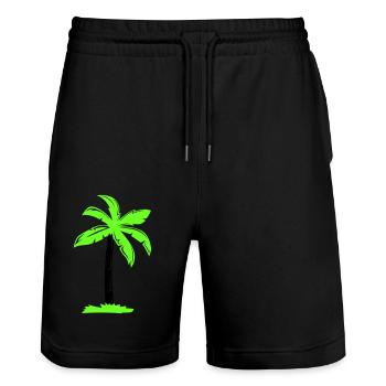 palme - Stanley/Stella Unisex Bio Joggingshorts Trainer  - Schwarz - Vorne - Nik (191cm) & Marisol (170cm)