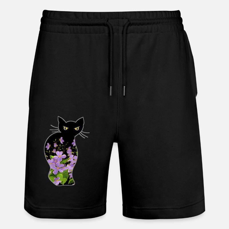 Katze - Stanley/Stella Unisex Bio Joggingshorts Trainer - Schwarz
