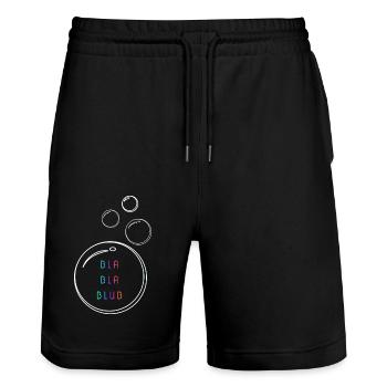 Bla bla blub - Short de jogging bio TRAINER Stanley/Stella unisexe - noir - Devant - Nik (191cm) & Marisol (170cm)