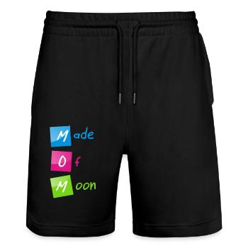 "MOM (Made of Moon)" Alles Gute zum Muttertag - Stanley/Stella Unisex Bio Joggingshorts Trainer  - Schwarz - Vorne - Nik (191cm) & Marisol (170cm)