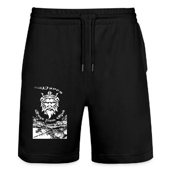 Waves Toys from God - Stanley/Stella Trainer Unisex Organic Jogging Shorts - black - Front - Nik (191cm) & Marisol (170cm)