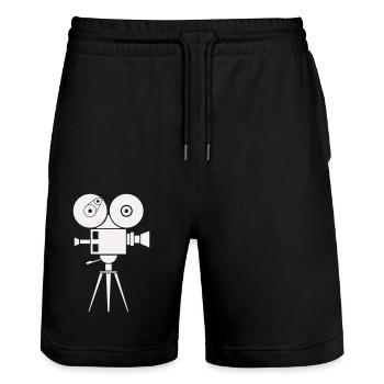 Camera 1 - Stanley/Stella Trainer Unisex Organic Jogging Shorts - black - Front - Nik (191cm) & Marisol (170cm)