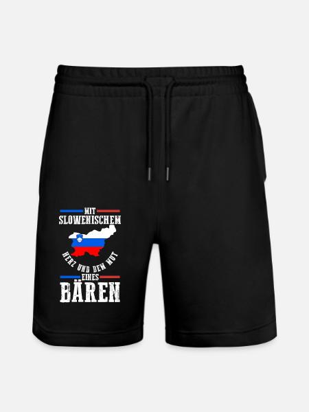Slovenians Slovenia - Stanley/Stella Trainer Unisex Organic Jogging Shorts - black