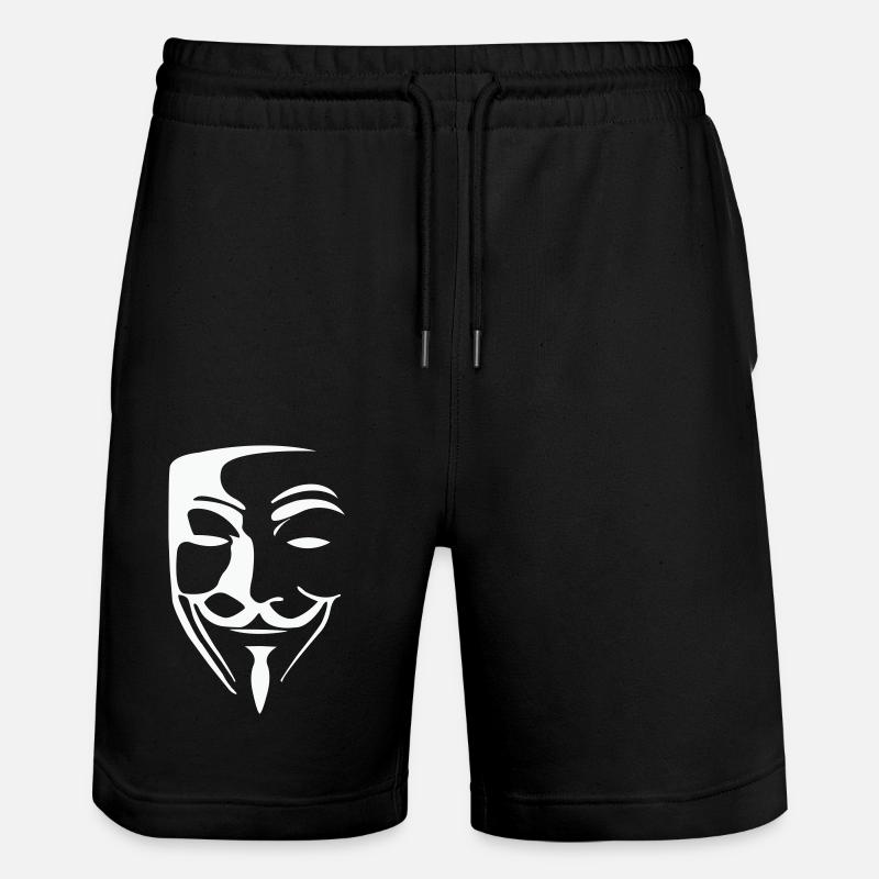 anonymous maske - Stanley/Stella Unisex Bio Joggingshorts Trainer  - Schwarz