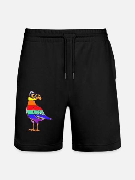LGBT Rainbow Seagull Seagulls Maritime - Stanley/Stella Trainer Unisex Organic Jogging Shorts - black