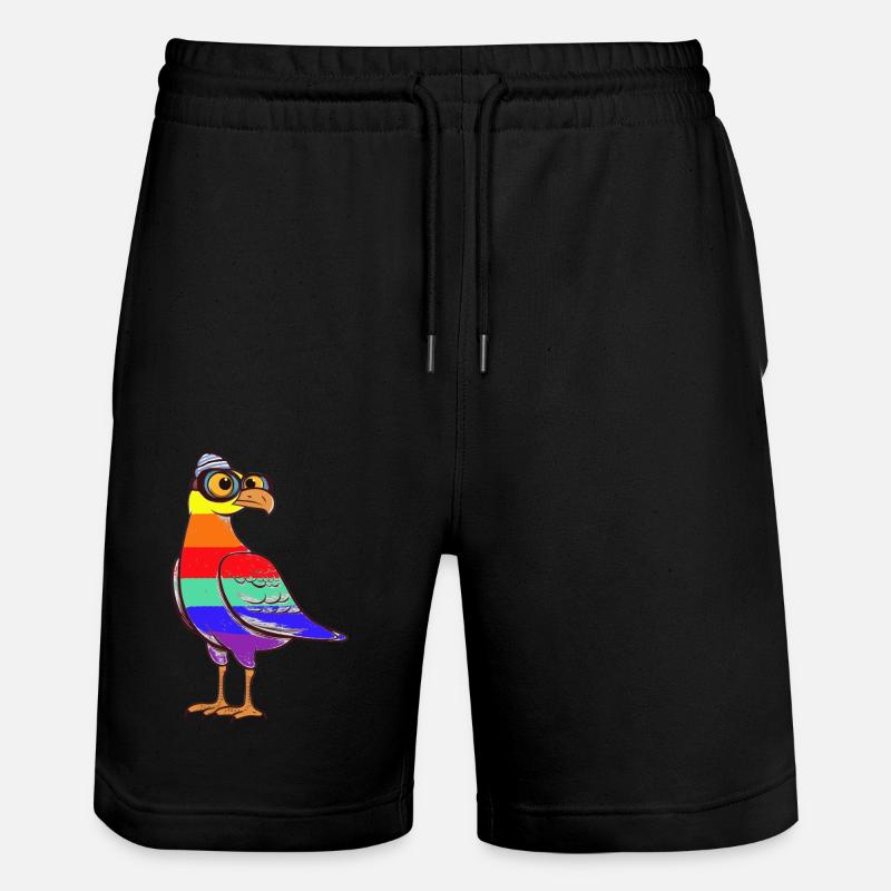 LGBT Regenbogen Möwe Möwen maritim - Stanley/Stella Unisex Bio Joggingshorts Trainer  - Schwarz