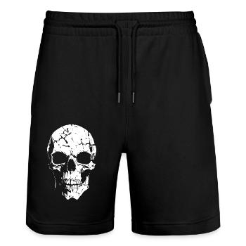 Totenkopf Skull Schädel - Stanley/Stella Unisex Bio Joggingshorts Trainer  - Schwarz - Vorne - Nik (191cm) & Marisol (170cm)