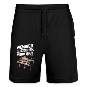 Piano Spieler Konzertflügel Klavier und Pianist - Stanley/Stella Unisex Bio Joggingshorts Trainer  - Schwarz - Vorne - Nik (191cm) & Marisol (170cm)