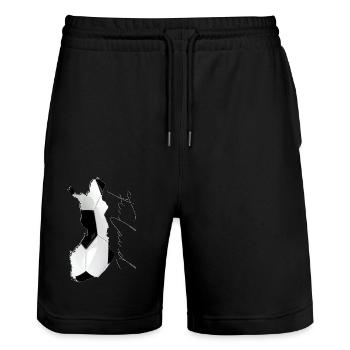 Finnland Landkarte umrahmt echten Fußball EN - Stanley/Stella Unisex Bio Joggingshorts Trainer  - Schwarz - Vorne - Nik (191cm) & Marisol (170cm)