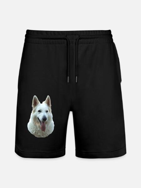 white Lady Portrait - Stanley/Stella Trainer Unisex Organic Jogging Shorts - black