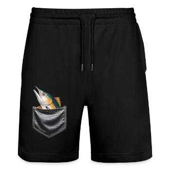 Tarpon - Stanley/Stella Unisex Bio Joggingshorts Trainer  - Schwarz - Vorne - Nik (191cm) & Marisol (170cm)