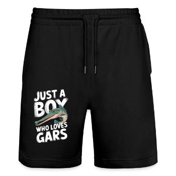 Gar - Stanley/Stella Unisex Bio Joggingshorts Trainer  - Schwarz - Vorne - Nik (191cm) & Marisol (170cm)