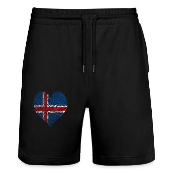 Cœur norvégien - Short de jogging bio TRAINER Stanley/Stella unisexe - noir - Devant - Nik (191cm) & Marisol (170cm)