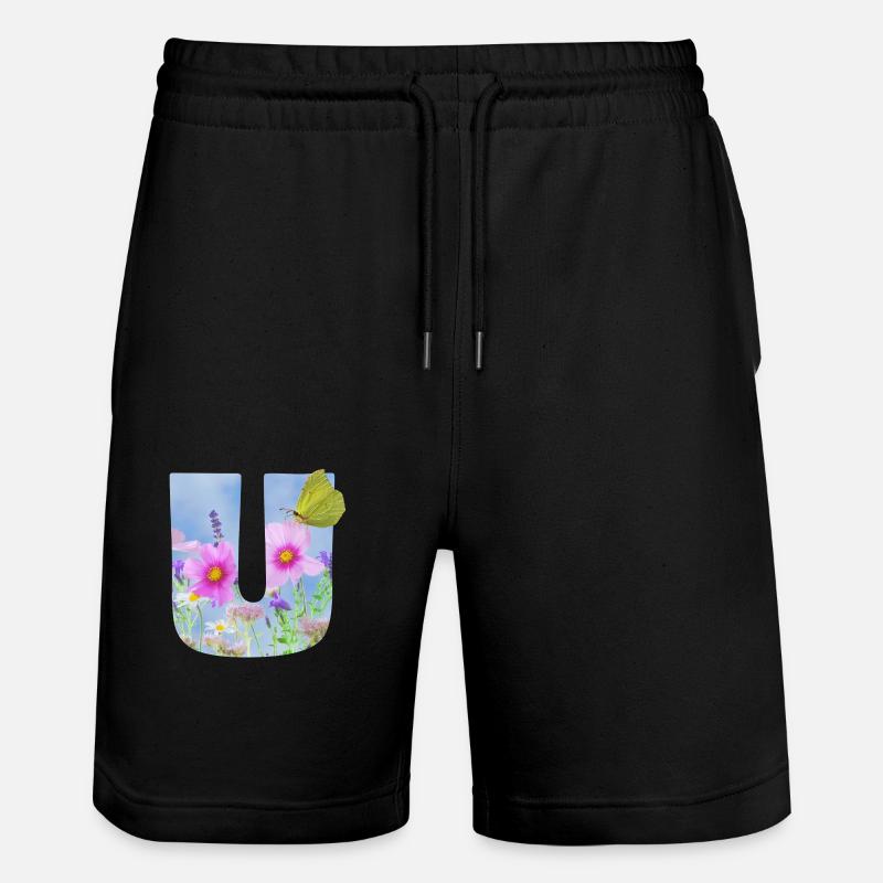 spring flowers butterfly u - Stanley/Stella Trainer Unisex Organic Jogging Shorts - black