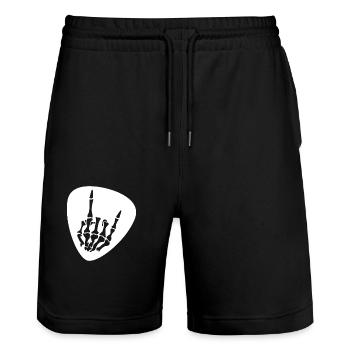 Gitarre Pick Plektrum Skelett Pommesgabel Hand - Stanley/Stella Unisex Bio Joggingshorts Trainer  - Schwarz - Vorne - Nik (191cm) & Marisol (170cm)