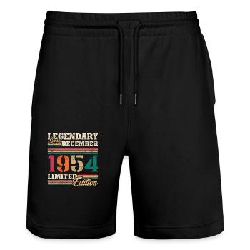Légendaire Décembre 1954 édition limitée - Short de jogging bio TRAINER Stanley/Stella unisexe - noir - Devant - Nik (191cm) & Marisol (170cm)
