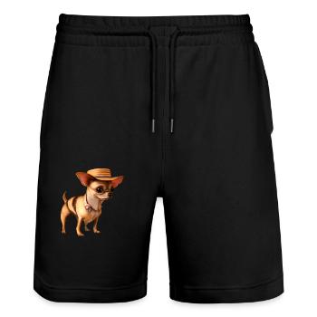 Chihuahua Dog Chihuahua Puppy Dogs Dog Owners - Stanley/Stella Trainer Unisex Organic Jogging Shorts - black - Front - Nik (191cm) & Marisol (170cm)