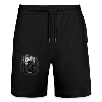 Survival Equipment Boy Scout Nature Survival Fan - Stanley/Stella Trainer Unisex Organic Jogging Shorts - black - Front - Nik (191cm) & Marisol (170cm)