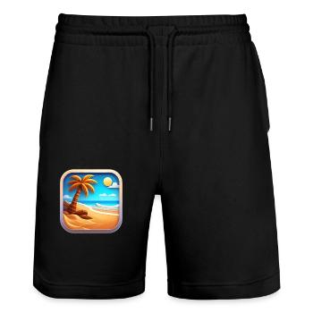 Summer Icon - Stanley/Stella Trainer Unisex Organic Jogging Shorts - black - Front - Nik (191cm) & Marisol (170cm)