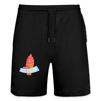 Sommer - Stanley/Stella Unisex Bio Joggingshorts Trainer  - Schwarz - Vorne - Nik (191cm) & Marisol (170cm)