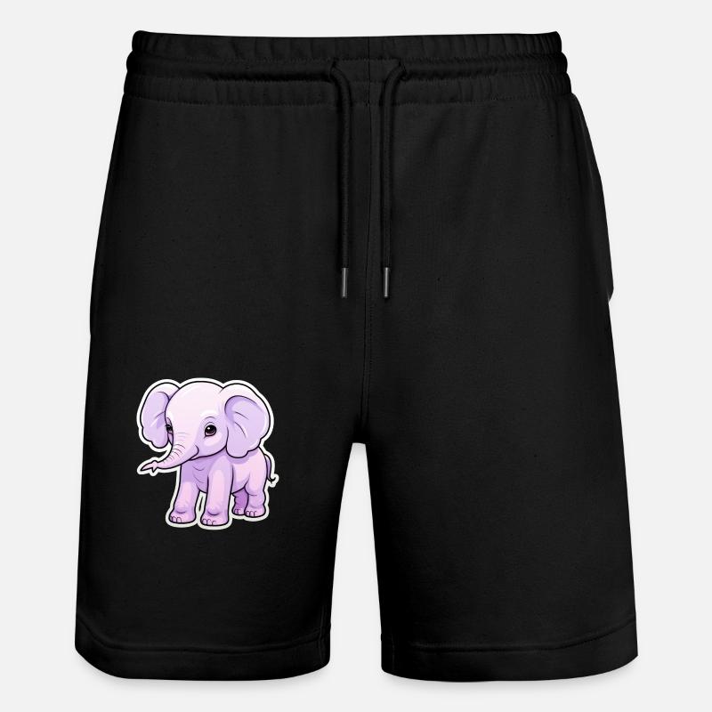 Bébé éléphant Kawaii - Short de jogging bio TRAINER Stanley/Stella unisexe - noir
