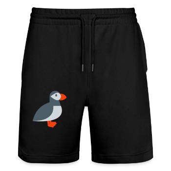 Papageientauchervogel - Stanley/Stella Unisex Bio Joggingshorts Trainer  - Schwarz - Vorne - Nik (191cm) & Marisol (170cm)