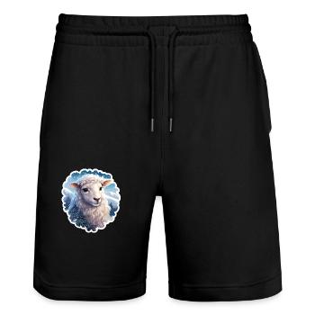Agneau de Noël - Short de jogging bio TRAINER Stanley/Stella unisexe - noir - Devant - Nik (191cm) & Marisol (170cm)