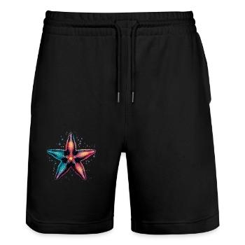 Seestern für Meerestiere Fans Geschenkidee Urlaub - Stanley/Stella Unisex Bio Joggingshorts Trainer  - Schwarz - Vorne - Nik (191cm) & Marisol (170cm)