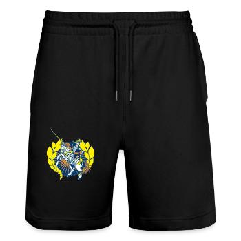 Ritter2 - Stanley/Stella Unisex Bio Joggingshorts Trainer  - Schwarz - Vorne - Nik (191cm) & Marisol (170cm)