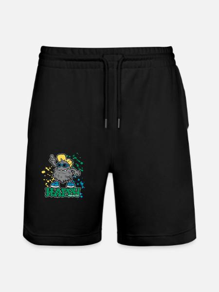 Happy Monster - Stanley/Stella Trainer Unisex Organic Jogging Shorts - black