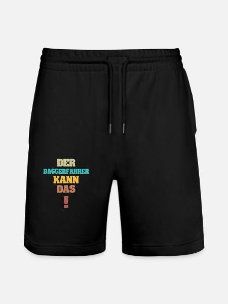 Geschenk für Baggerfahrer - Stanley/Stella Unisex Bio Joggingshorts Trainer  - Schwarz