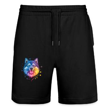 Couleurs finlandaises Lapon - Short de jogging bio TRAINER Stanley/Stella unisexe - noir - Devant - Nik (191cm) & Marisol (170cm)