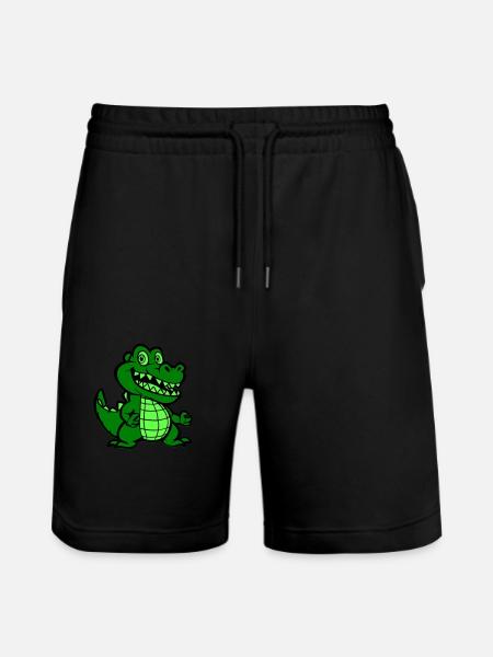 Crocodile Comic - Stanley/Stella Trainer Unisex Organic Jogging Shorts - black
