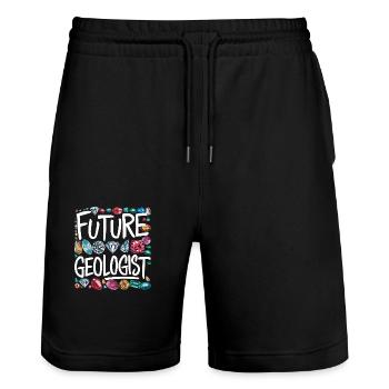Carrière de futur géologue - Short de jogging bio TRAINER Stanley/Stella unisexe - noir - Devant - Nik (191cm) & Marisol (170cm)
