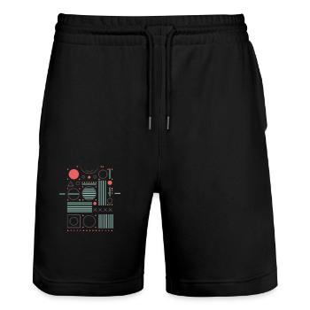 Elementary Design - Stanley/Stella Trainer Unisex Organic Jogging Shorts - black - Front - Nik (191cm) & Marisol (170cm)