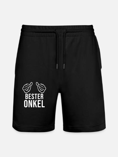 Bester Onkel - Stanley/Stella Unisex Bio Joggingshorts Trainer  - Schwarz