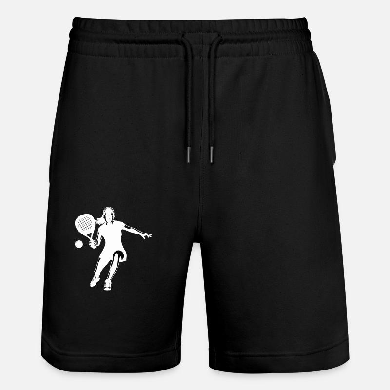 Padel player front white - Stanley/Stella Trainer Unisex Organic Jogging Shorts - black