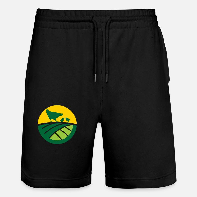 Poultry Fields - Stanley/Stella Unisex Bio Joggingshorts Trainer  - Schwarz
