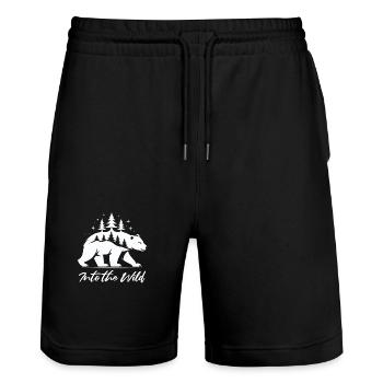 Into the Wild Bear Nature Hike Hiking Hikers - Stanley/Stella Trainer Unisex Organic Jogging Shorts - black - Front - Nik (191cm) & Marisol (170cm)