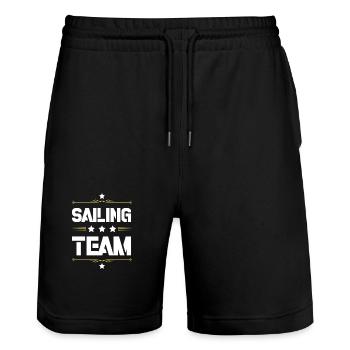 Sailing Team - Stanley/Stella Unisex Bio Joggingshorts Trainer  - Schwarz - Vorne - Nik (191cm) & Marisol (170cm)