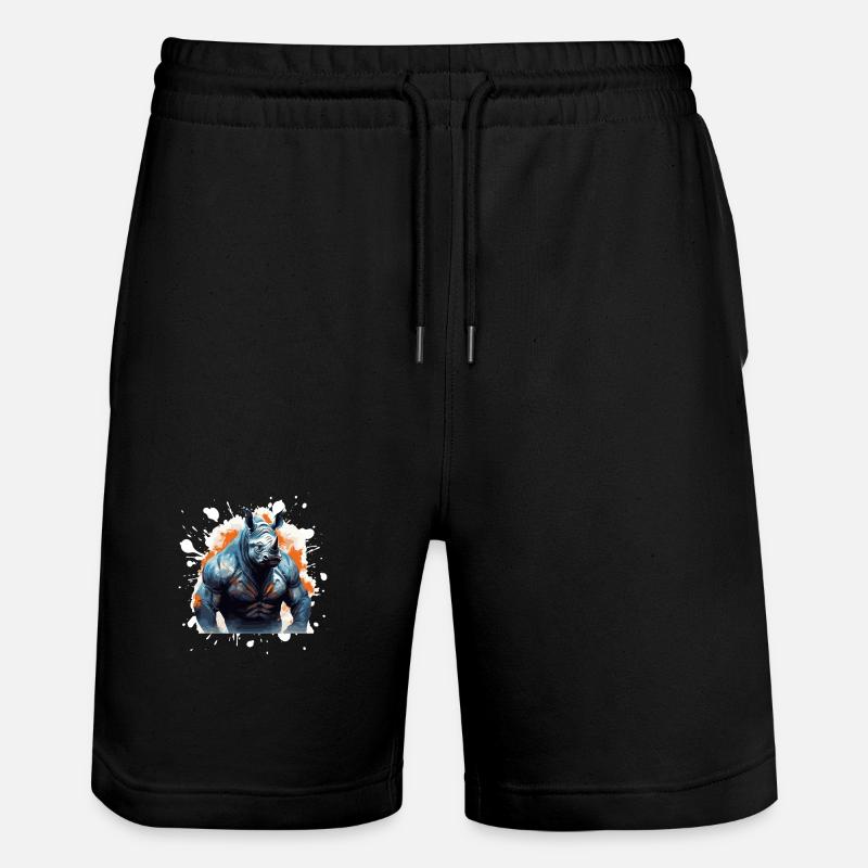 Rhino Muscles Bête Combattant - Short de jogging bio TRAINER Stanley/Stella unisexe - noir