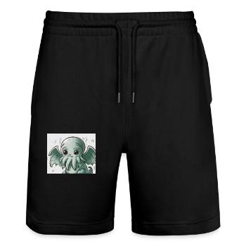 cute cthulhu - Stanley/Stella Unisex Bio Joggingshorts Trainer  - Schwarz - Vorne - Nik (191cm) & Marisol (170cm)