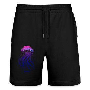 Flottez, méduses avec des tentacules, créatures marines - Short de jogging bio TRAINER Stanley/Stella unisexe - noir - Devant - Nik (191cm) & Marisol (170cm)